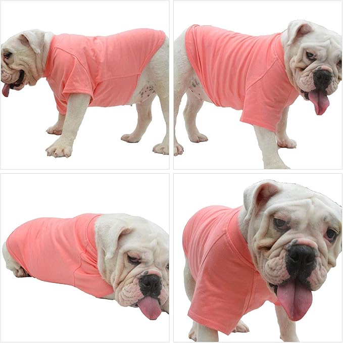 Lovelonglong 2019 Pet Clothing Dog Costumes Basic Blank T-Shirt Tee Shirts for Small Dogs Lotus Pink L