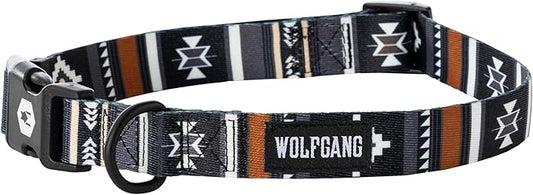 Wolfgang Heavy Duty, Adjustable Dog Collar with Quick Release Nylon Buckle for Walking & Training, NewMoon Print, Small