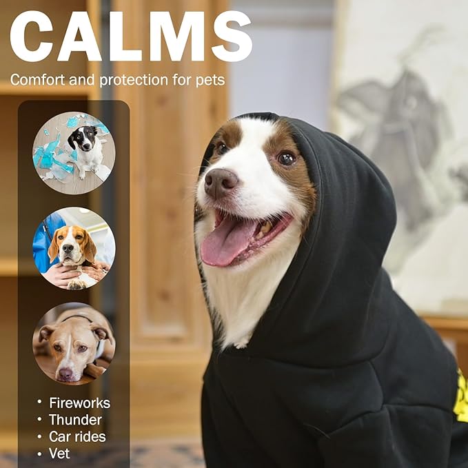 SCENEREAL Security Dog Hoodie Sweater - Brushed Fleece Dog Clothes with Hat, Warm Winter Coat for All Weather, S-XL
