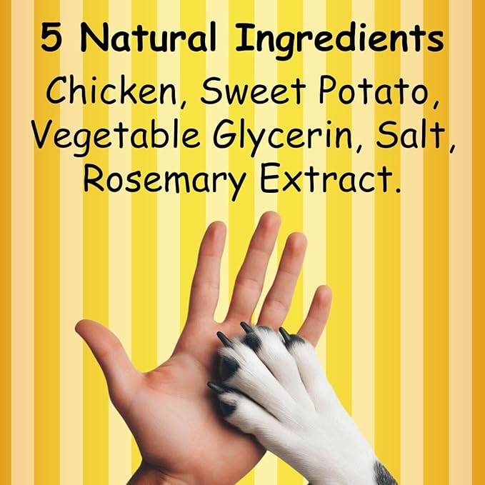 Chicken and Sweet Potato Dog Treats, Soft Chicken Jerky for Small and Large Breeds, Naturally Healthy, Made in The USA (5 oz)
