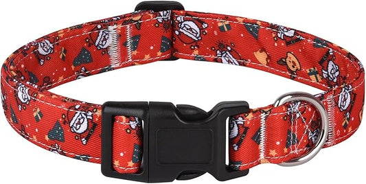 Christmas Dog Collars, Adjustable Dog Collar for Small Medium Large Dogs Boys Girls Male Female Dog Pet Collar(Christmas,S)