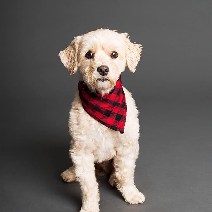 Segarty Dog Bandanas, 30 Pack 22.8"x15.7" Triangle Plaid Bibs Pet Scarf Accessories Bulk for Medium Small Dogs Cats Large Puppy Dogs, Adjustable Washable Reversible Boy Pets Birthday Kerchief