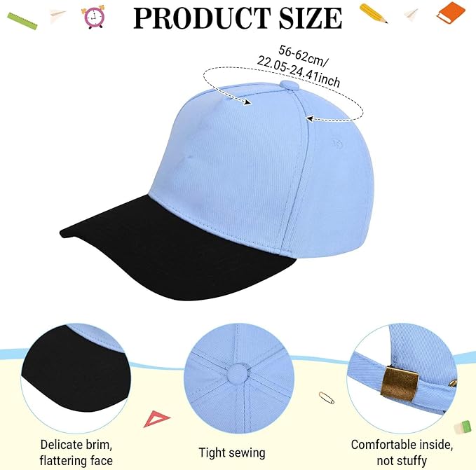 Teemico 3 Pcs Blue Dog Costume Set Including Blue Base Cap with Sticker Brown Dog Nose Bow Tie for World Book Day Dress Makeup (Sky Blue)