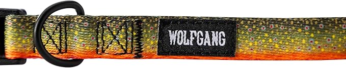 Wolfgang Heavy Duty, Adjustable Dog Collar with Quick Release Nylon Buckle for Walking & Training, BrookTrout Print, Small