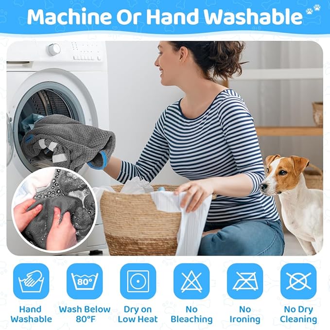 SlowTon Dog Bathrobe Towel - Super Absorbent Microfiber Pet Quick Drying Towel, Wearable Soft Bath Robes for After Bath Shower Swim Wet Walk, Adjustable for Small Middle Large Dogs (Grey, L)