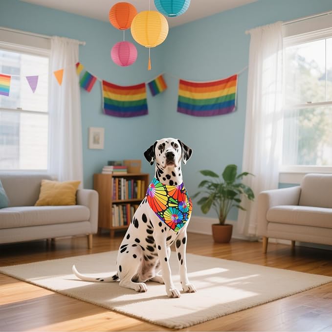 30 Pack Rainbow Dog Bandanas Bulk for Large Dogs Breed 33 Inch LGBT Extra Large Dog Bandanas XL Pride Month Dogs Bandana Grooming L