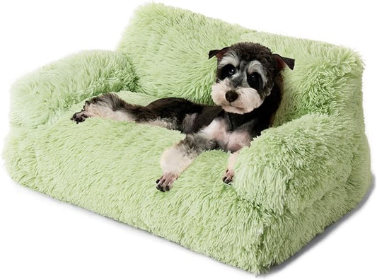 Mewoo Dog Couch, Small Dog Bed with Removable Washable Cover, Cute Cat Couch for Pets, Cat Beds for Indoor Cats with Anti-Slip Bottom (Green)
