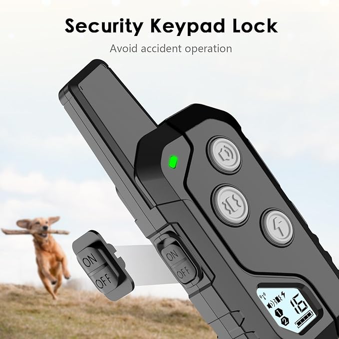 Shock Collar for Dogs, IP67 Waterproof Dog Training Collar with Remote, 3 Training Modes with Beep, Vibration, and Safe Static, Rechargeable E Collar for Large Medium