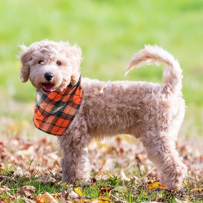 Segarty Dog Bandanas, 30 Pack 22.8"x15.7" Pet Scarf Triangle Plaid Bibs Accessories Bulk for Medium Small Dogs Cats Large Puppy Dogs, Washable Adjustable Reversible Boy Pets Birthday Kerchief