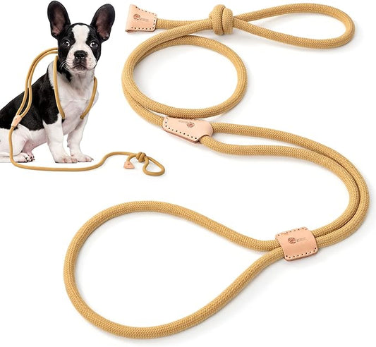 Mile High Life Harness Lead No Pull, All in one Dog Lead 2-in-1, Rope Leash and Harness Two in One, Slip Leash for Puppy Small Dogs Training, 4FT Yellow