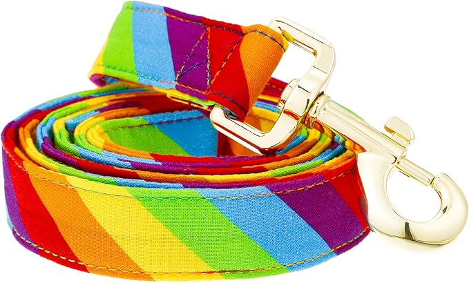 Tunkoo Rainbow Dog Leash LGBT Flag - Stylish, Safe, Comfortable for Small Medium Large Dogs Pets Daily Walking S