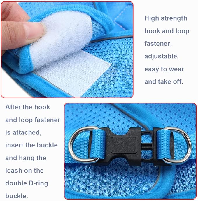 leconpet Step in Dog Harness, Vest Harness and Leash Set for Small Medium Dogs, Puppy Harness, Mesh Reflective Dog Harness Vest (True Navy, XL)