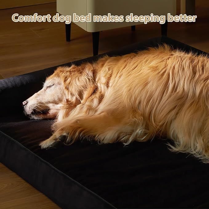 BFPETHOME Washable Dog Beds for Large Dogs, Orthopedic Dog Bed Large, Big Dog Couch Bed with Removable Washable Cover, Waterproof Lining and Nonskid Bottom, Egg-Crate Foam Pet Sofa Bed for Sleeping