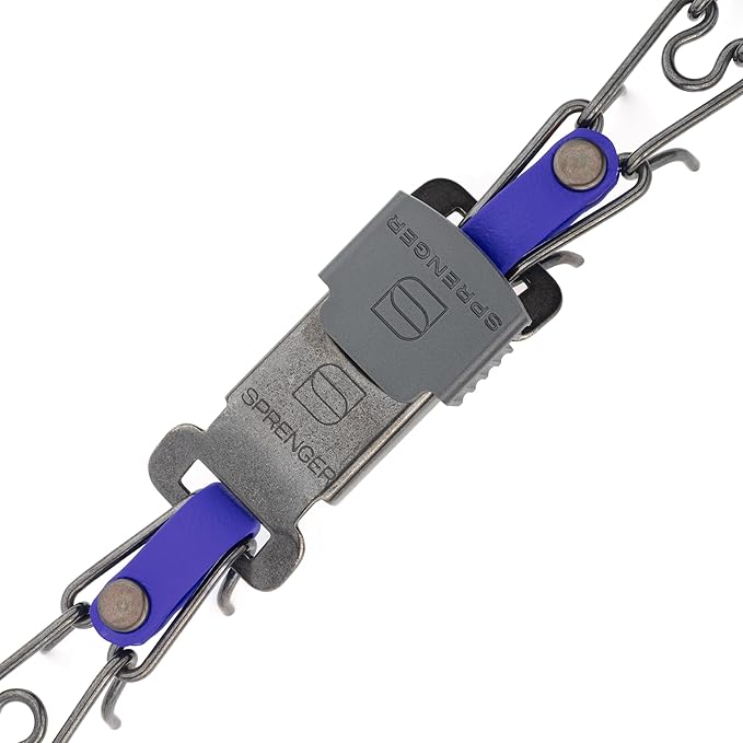 Herm Sprenger Black Stainless Steel Dog Collar with Quick Release ClicLock Buckle and Biothane Insert Training Collar Made in Germany (Blueberry Royal, 16in x 2.25mm(Neck Size up to 13-14in))