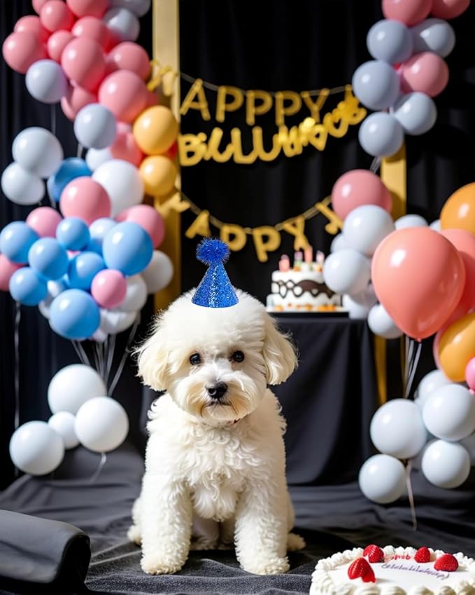 PET SHOW 20 Pack Mini Small Dog Hats Cat Birthday Party Hat Rabbit Hats for Holiday Wedding Puppies Kittens Costume Accessories