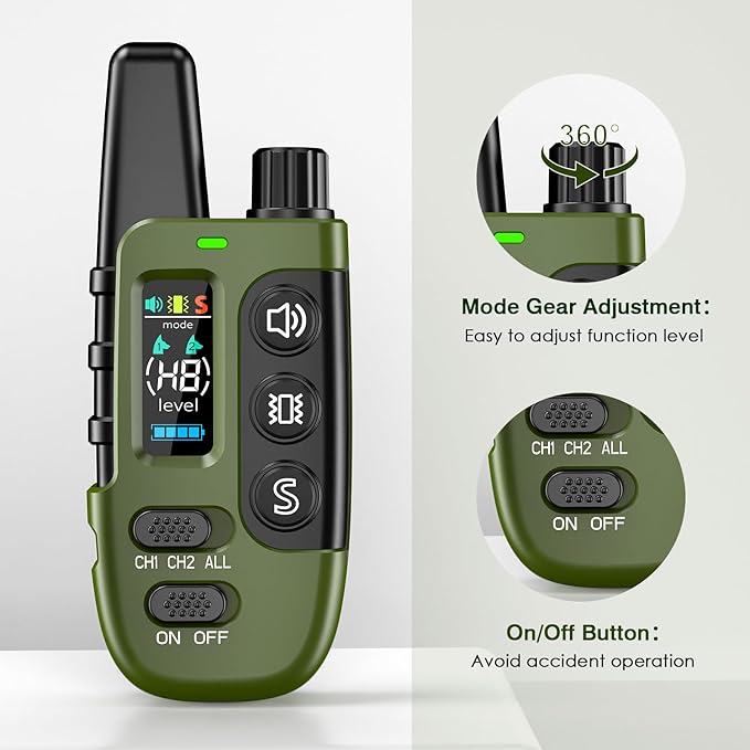 Dog Training Collar, Waterproof Remote Dog Collar with 3 Modes: Beep, Vibration, Safe Static,1600Ft Range, Rechargeable, Adjustable E-Collar for Small Medium Large Dogs