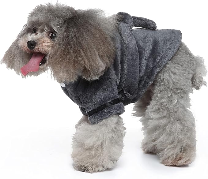 Petyoung Pet Bathrobe Dog Pajama Thickened Hooded Bathrobe Quick Drying and Super Absorbent Dog Bath Towel Soft Pet Nightwear for Puppy Small Dogs Cats