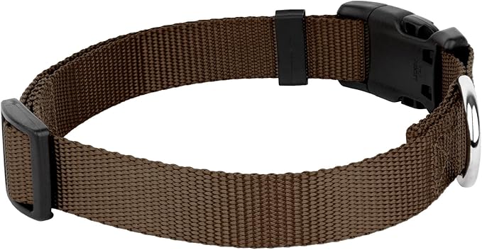 Country Brook Petz - American-Made Dog Collar for Large, Medium, and Small Dogs and Puppies - Deluxe Heavy Duty Nylon in 33 Dazzling Colors (Small, 3/4 Inch Wide, Brown)