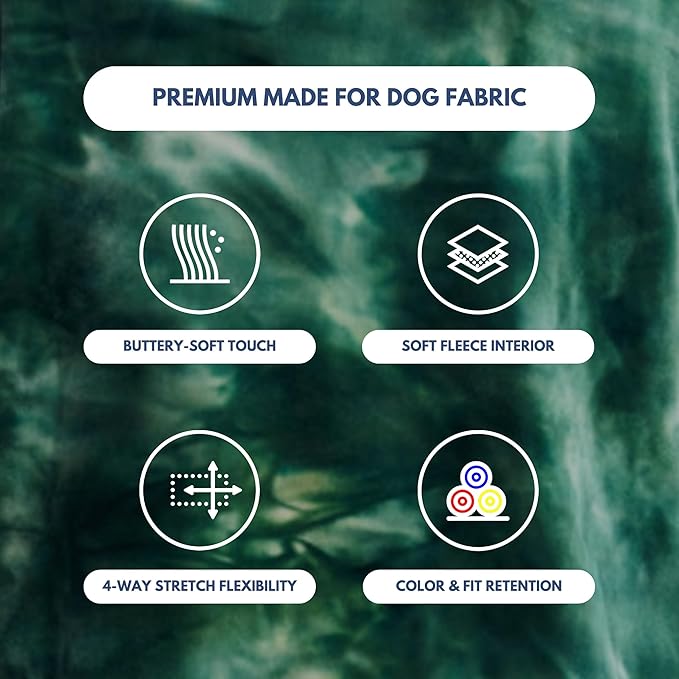 Spark Paws Dog Hoodie - Premium Quality, Buttery Soft, Superior Comfort and Fit, Calming Fleece Interior, Suitable for All Breeds -Green Skydye, L
