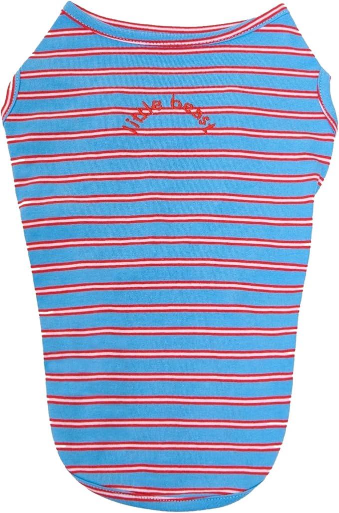 Little Beast Dog Clothes, Pet Clothes for Large, Medium and Small Dogs (Dog Shirts Come in Multiple Colors and Styles) - Size: XX-Small Dogs, Blue/Red