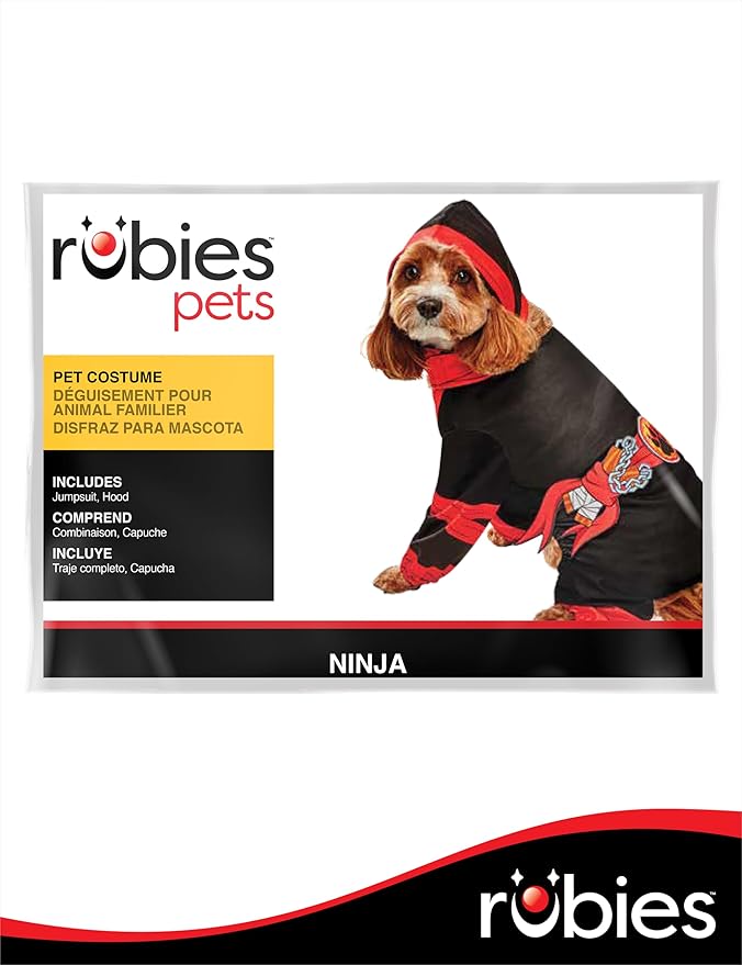Rubies Ninja Fun and Cute Pet Costume Jumpsuit and Hood for Themed Parties and Halloween, Small