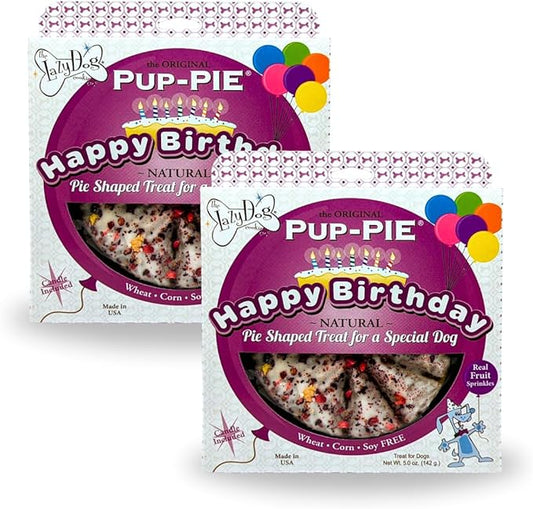 The Lazy Dog Pup-Pie - Original Pup-Pie - Happy Birthday Dog Treat for a Special Dog, 5 oz (Pack of 2, Pie)
