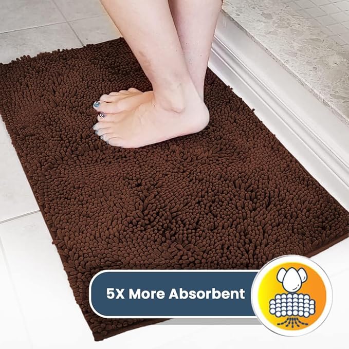 Muddy Mat® Original Dog Door Mat for Muddy Paws, Super Absorbent Microfiber, Non-Slip Washable Pet Rug, Quick Dry Chenille Entryway Carpet, Machine Washable Indoor Outdoor mat, Brown 24"x120"