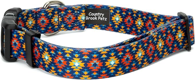 Country Brook Petz - Deluxe Utah Dog Collar - Made in The U.S.A. - Country and Western Collection Featuring Rustic Designs (1 Inch, Large)