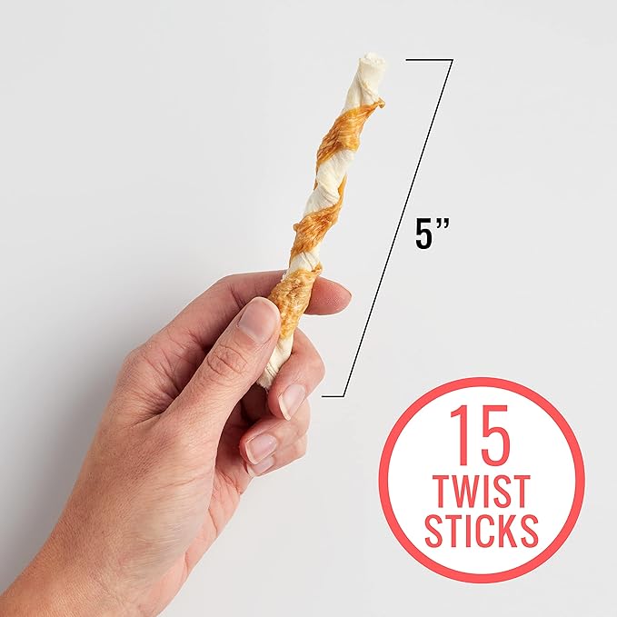 Good ‘n’ Fit Twist Sticks Made with Real Venison, 15 Count, Treat Your Dog to Long-Lasting and Highly Digestible Rawhide Chews