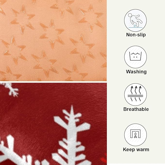Christmas Snowflakes Pet Bed Soft Crate Mat,Washable Dog Crate Bed Cushion Anti-Slip,Pet Mattress for Small Medium Dogs and Cats Kennel Pad, 18x24inch
