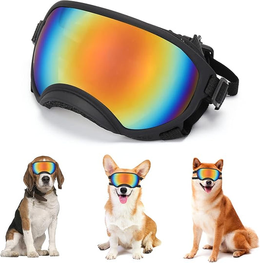 Large Dog Sunglasses with UV Protection and Adjustable Strap for Medium Dogs