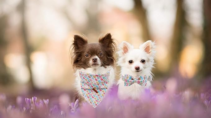 Unique style paws 1PCS Dog Bandanas Washable Cotton Square Bibs Sarf, Adjustable Dog Kerchief for Small Medium Large Dogs and Cats-S