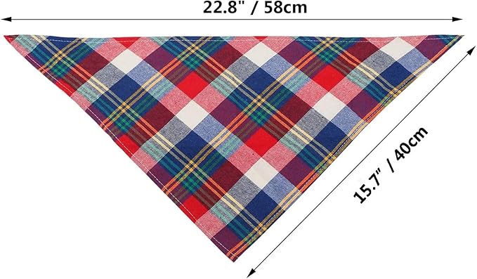 Segarty Dog Bandanas, 30 Pack 22.8"x15.7" Pet Triangle Scarf Plaid Bibs Accessories Bulk for Medium Small Dogs Cats Large Puppy Dogs, Adjustable Washable Reversible Boy Pets Birthday Kerchief