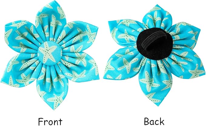 Lionet Paws Summer Female Dog Collar with Flower, Soft Comfortable Adjustable Starfish Collar for Puppies and Cats, XS, Neck 8-12 inches