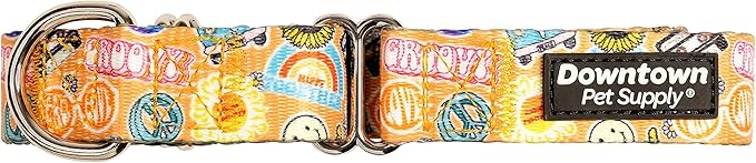 Downtown Pet Supply - Martingale Collar for Dogs - Dog Training Collar - Big, Wide & Thick Dog Collar - Escape-Proof, Weatherproof, Durable and Comfortable - Good Vibes - Medium Dog Collar