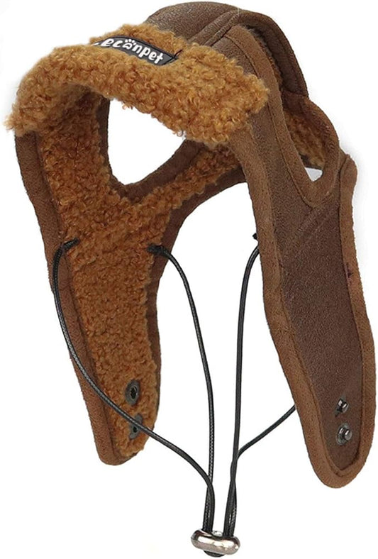 Leconpet Dog Aviator Hat, Dog Winter Pilot Hat with Ear Flaps for Cold Weather (XXL, Coffee)