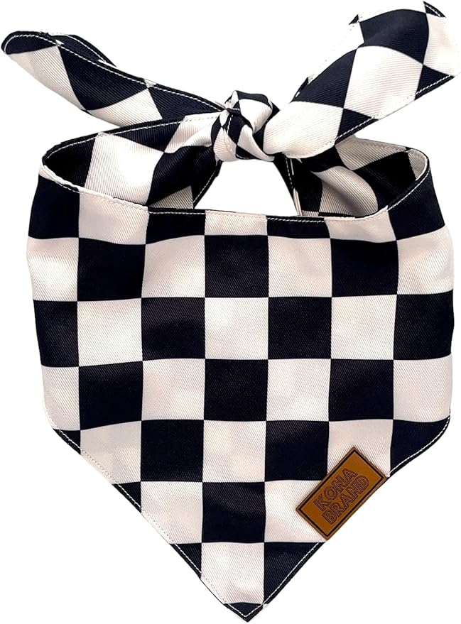 KonaBrandCo- Premium Handmade Dog Bandana | Dual Layered Silky Durable Polyester Fabric | Adjustable Fit Custom Shape- Won't Roll (Large, OLLIE)