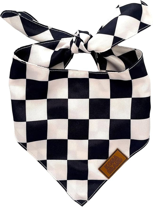 KonaBrandCo- Premium Handmade Dog Bandana | Dual Layered Silky Durable Polyester Fabric | Adjustable Fit Custom Shape- Won't Roll (Large, OLLIE)
