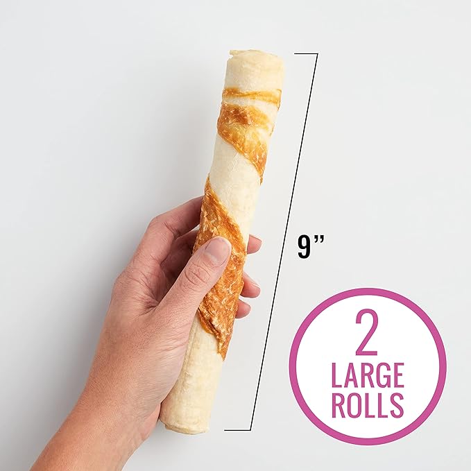 Good ‘n’ Fit Rolls Made with Real Lamb, 2 Large Rolls, Treat Your Dog to Long-Lasting and Highly Digestible Rawhide Chews