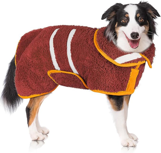 Dog Bathrobe Super Absorbent Dog Towels for Drying Dogs Large Quick Drying Puppy Robes for After Bath Soft Puppy Towel Adjustable Dry Coat to Keep Warm(S-XXL)