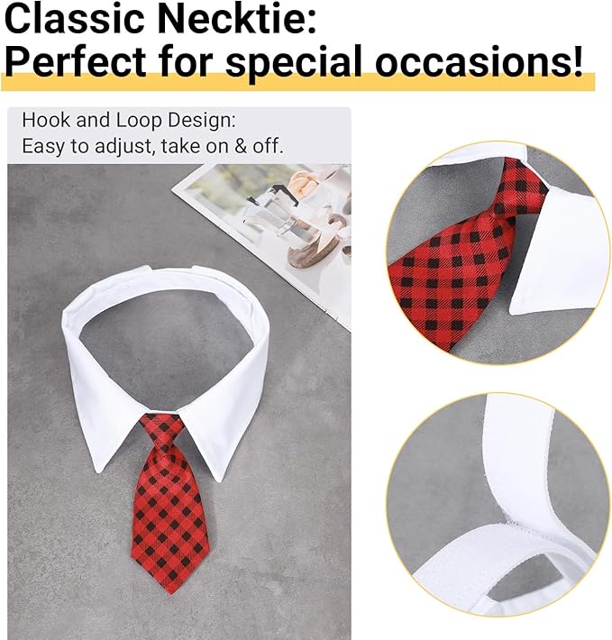 Segarty Dog Neck Tie Large, 6 Pack Adjustable Cute Pet Ties Collars Grooming Accessories Formal Wedding Costume Black Red Dog Necktie Collar Set for Medium Large Dog Holiday Party Birthday (XL)