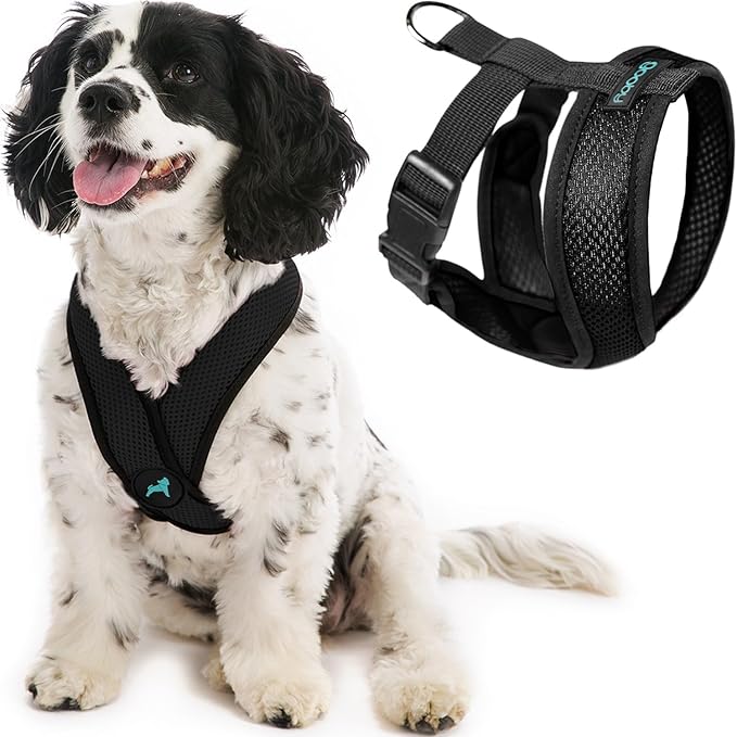 Gooby Comfort X Head-in Harness - S/M Black SM (11.5" Neck, 15.5" Chest, 10" Length)
