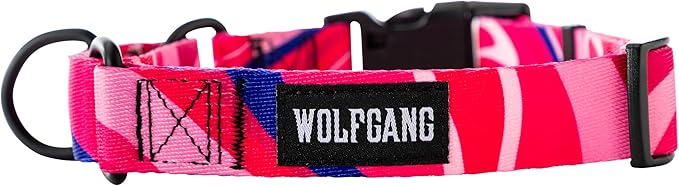 Wolfgang Heavy Duty Martingale Dog Collar with Quick Release Nylon Buckle for Walking & Training, MarbleSwirl Print, X-Large