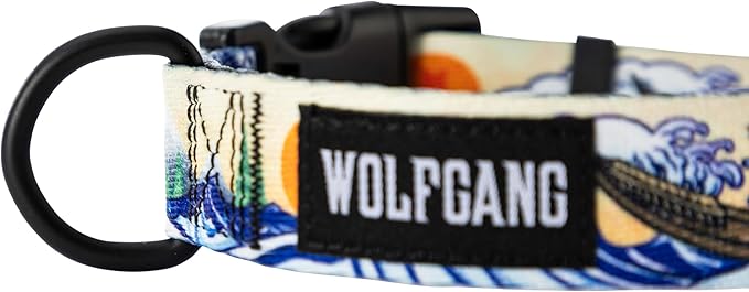 Wolfgang Heavy Duty, Adjustable Dog Collar with Quick Release Nylon Buckle for Walking & Training, MountainWave Print, Medium
