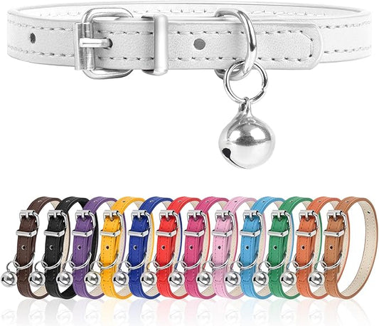 XXS Dog Collar for Teacup Adjustable Teacup Dog Collar for Small Medium Large Dogs 3/8 inch Width (White, XXS)