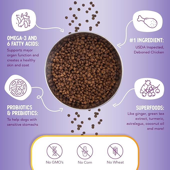 Health Extension Little Bites Chicken & Brown Rice Dry Dog Food (30 lb / 13.6 Kg) - Natural with Probiotics and Superfoods for Teacup, Toy & Small Breeds