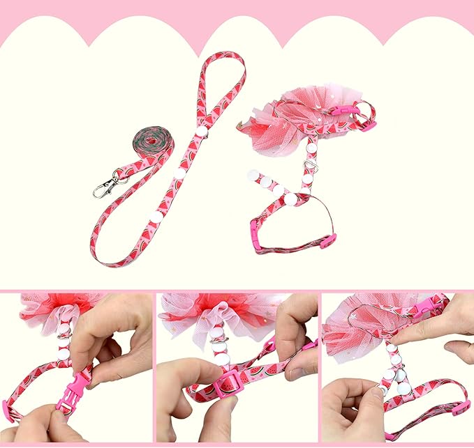 Ferret Harness and Leash Walking Vest Harness with Tutu Skirt Dress for Ferret Rat Hamster Small Pet Outdoor Vest