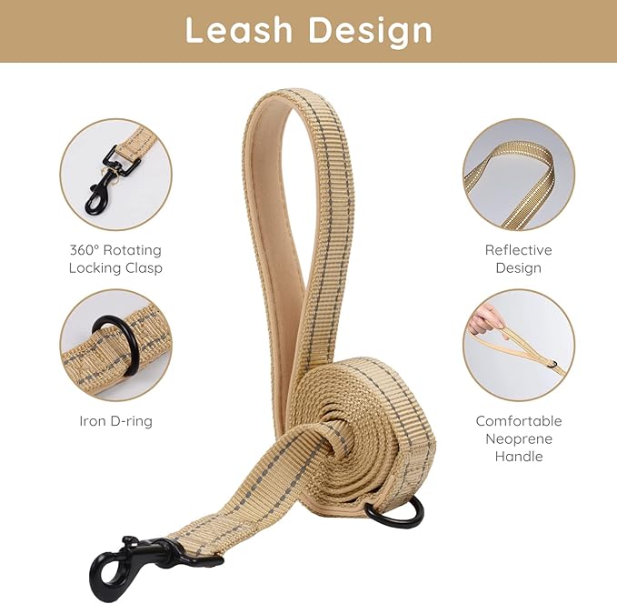 BELLA & PAL Puppy Harness with Leash Set, Step in Harness for Small Dogs, Dog Air Mesh Dog Vest Harness with Reflective Strip, No Pull No-Chock Harness for XXS, XS, Small, Medium Dog Cat (Khaki, M)