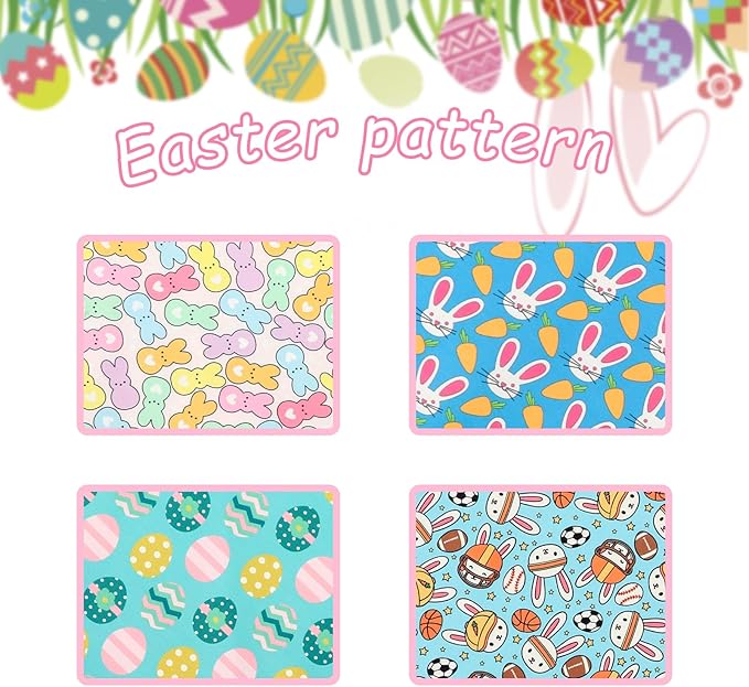 Unique Style Paws Dog Easter Bandanas 2Pcs Washable Cotton Triangle Colorful Rabbit Carrot Dog Scarfs for Small Medium Large Dogs and Cats