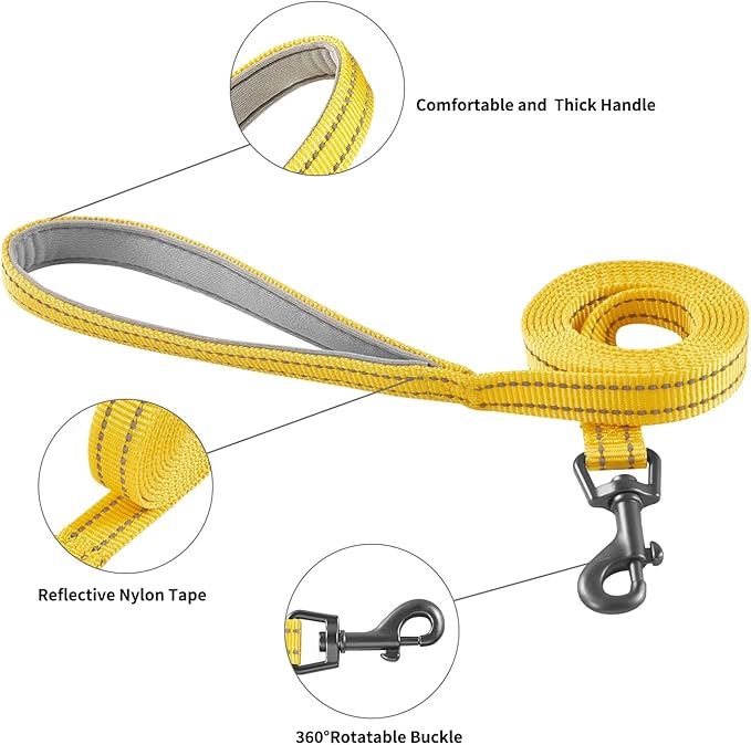 Dog Harness and Leash Set, No Pull Soft Mesh Pet Harness for Small Medium Dogs, Cats - Step in Adjustable Reflective Puppy Harness with Buckle and Double D-Rings - Yellow, XS